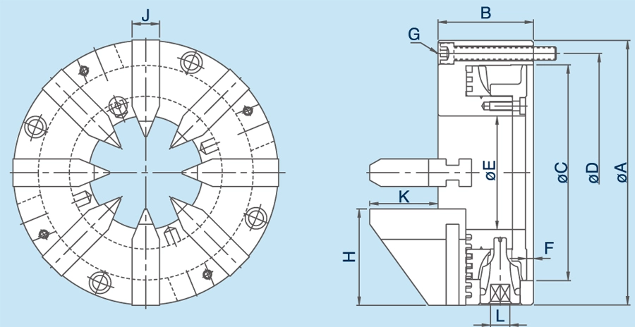 AE 8-Jaw Awl Type Chucks