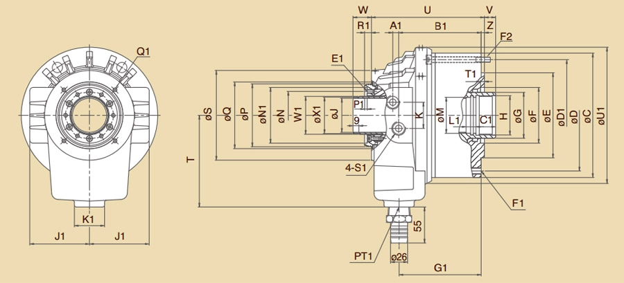 F-S High Speed Hollow Rotary Hydraulic Cylinders